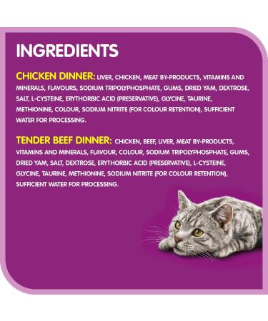 WHISKAS Meaty Selections Adult Wet Cat Food Pat - 6 Chicken 6 Beef 12x100g Tray Beef Chicken Chicken - Beef 100 g (Pack of 12) - Buy Online on SooperMarket.com