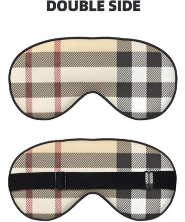 SSIMOO Gray Plaid Sleep Eye Mask for Women | Breathable Travel Eye Patch | Perfect Relaxation Accessory - Buy Online on SooperMarket.com