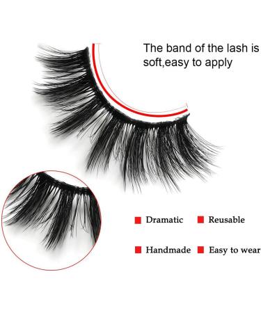 False Eyelashes with Glue 5 Pairs 3D Faux Mink False Lashes Reusable Long Thick Eyelashes for Makeup Eyelashes Extension with glue and Eyelashes Clip - Buy Online on SooperMarket.com