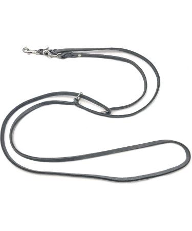 Adjustable Fat Leather Dog Leash for Small & Large Dogs - 2m Grey | Double Leash | Durable & Comfortable - Buy Online on SooperMarket.com
