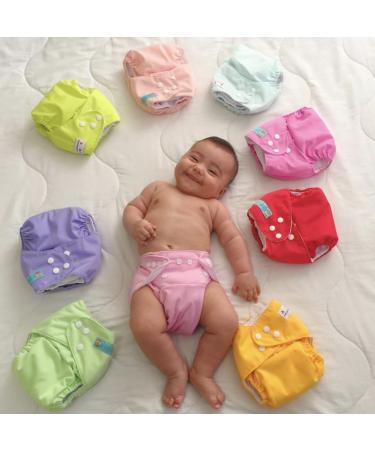 ALVABABY Newborn Cloth Diapers 6pcs with 12 Insert - 6SVB03 Pure Color 03 - For Less Than 12 Pounds - Snaps Closure - Pack of 1 - Buy Online on SooperMarket.com