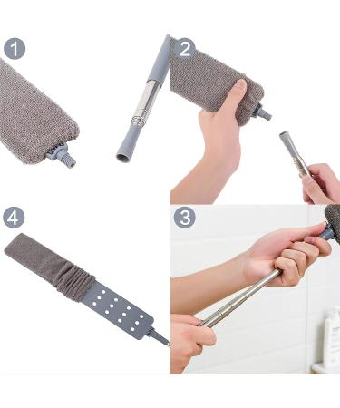 Hica Retractable Gap Dust Cleaner - Microfiber Hand Duster for Home & Kitchen - Removable and Washable - 25 to 60 inches - Gray - Buy Online on SooperMarket.com