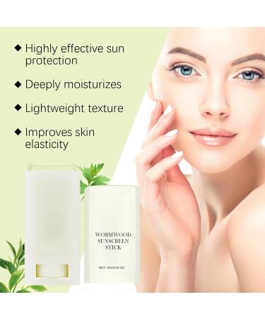 Wormwood Face Sunscreen Stick Waterproof Sunblock Stick SPF 50+ Suncream Factor 50 for Face PA+++ Refreshing Sun Cream Spf 50 Strong UVA + UVB Protetion Moisturizing & Non Greasy - Buy Online on SooperMarket.com
