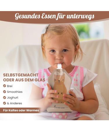 Buy Babyledo Reusable Squeezing Bags for Babies & Children - 6-Pack 150ml BPA-Free Double Zip Closure Freezer & Dishwasher Safe - Buy Online on SooperMarket.com