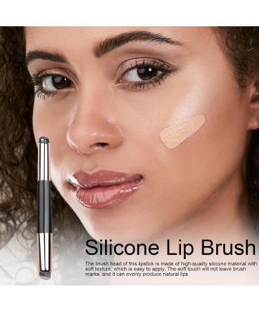 Veeteah Lipstick Applicator - Reusable Lip Gloss Applicator - Multi-purpose Lipstick Gloss Makeup Brush Tool Soft Double-Head Lip Oil Brush with Lid for Women and Girls Black - Buy Online on SooperMarket.com