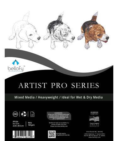 Bellofy Multimedia Sketchbook 100 Sheets | Mixed Media Paper for Drawing & Painting | Drawing Paper for Artists, Beginners & Kids | Sketchbook Mixed Media for Acrylic, Watercolor, Graphite & More