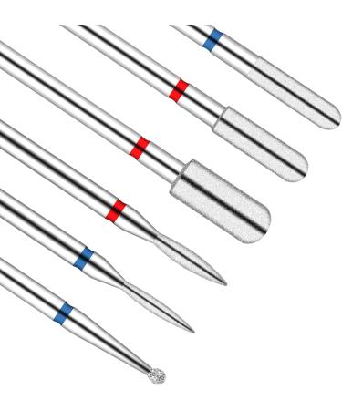 Sibba 6 PCS Diamond Russian Manicure Drill Bits Set for Nail, Wood, Glass, Plastic, Ceramic - Professional Cuticle Drill Bit Set for Manicure - Buy Online on SooperMarket.com