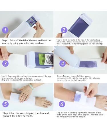 Lavender Roll on Wax Kit Refill Cartridge - 4 Pack for Women | Hair Removal Wax Roller for Legs, Arms, Bikini & Brazilian Waxing - Buy Online on SooperMarket.com
