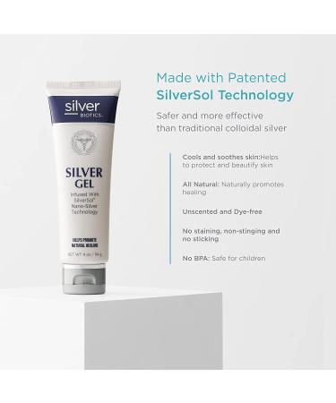 Silver Biotics Colloidal Silver Gel - 4 Oz, 20 Ppm - Nano-silver Infused Hydrogel - American Biotech Labs - Pack of 1 - Buy Online on SooperMarket.com