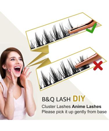 72pc D Curl Natural Eyelash Cluster Extensions | Soft & Fluffy DIY Lash Clusters - B&Q Cluster Lashes - Buy Online on SooperMarket.com