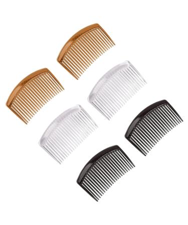DHWEKU 6 Pieces Plastic Side Hair Twist Comb French Twist Comb Hair Clips with Teeth for Fine Hair Accessories Women Girls 3 Colours (23 Teeth)