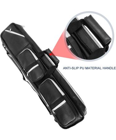ICZW 4x8 Pool Cue Case - Leatherette Soft Cue Bag for 4 Butt 8 Shaft Billiard Sticks (Black) - Buy Online on SooperMarket.com
