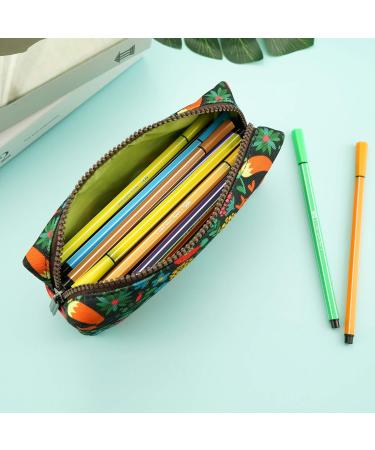 Canvas Lparkin Spring Pencil Case - Forest Animals Motif Zippered Gadget & Makeup Bag | Perfect Gift for Men & Women - Buy Online on SooperMarket.com