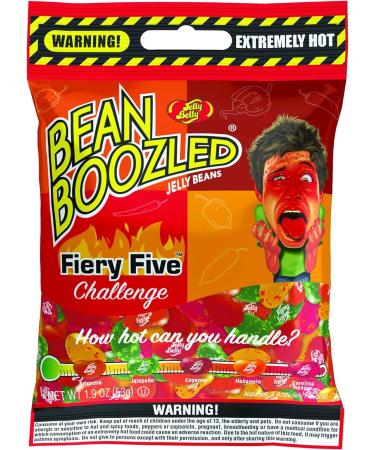Fiery Five Challenge - Jelly Belly Bean Boozled Jelly Beans - 1 Pack - Imported Candy 53 g (Pack of 1)