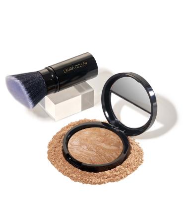 LAURA GELLER NEW YORK 59mm Baked Balance-n-Brighten Foundation with Kabuki Brush Makeup Set, Medium