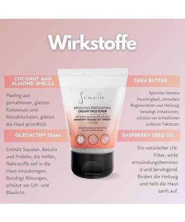 Senelle Revitalizing Facial Scrub - Gentle Peeling with Coconut Almond Shell & Raspberry Oil | 100 ml for All Skin Types - Buy Online on SooperMarket.com