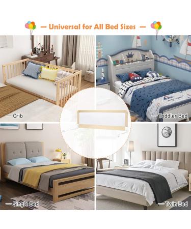 Costzon Double Sided Bed Rail Guard  2 Pack  Extra Long Swing Down Safety Guard w/ Straps  Folding Baby Bedrail for Kids Twin Double Full Queen King Mattress  Beige 59 Inch Beige 59 inch (Pack of 2) - Buy Online on SooperMarket.com