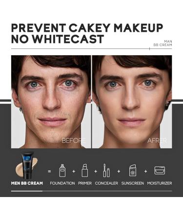 Trendyfave Mens BB Cream Foundation BB Cream Light Face Moisturiser For Oily Skin Concealer For Mature Skin Face Make-Up Anti Age Face Cream Anti Redness Cream For Face - Buy Online on SooperMarket.com