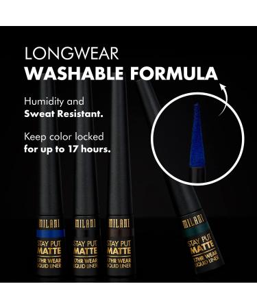 Milani Anti-Gravity Black Mascara with Castor Oil & Stay Put Matte Liquid Eyeliner Bundle - Buy Online on SooperMarket.com