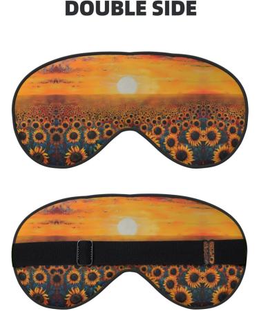 SSIMOO Sunflower Field Sunset Eye Mask - Soft Breathable Sleep Patch for Women | Perfect for Travel & Relaxation - Buy Online on SooperMarket.com