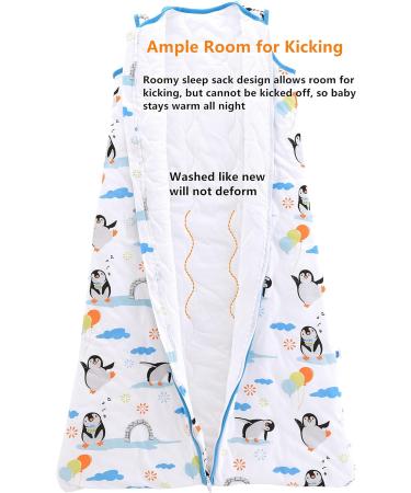 Chilsuessy 2.5 Tog Baby Sleeping Bag | Penguin Family Design | 100% Cotton Nursery Bedding | 130cm/4-6 Years | All Year Round Wearable Blanket - Buy Online on SooperMarket.com