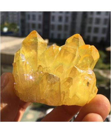 Natural Crystal Rough Beautiful Lemon Yellow Plated Quartz Crystal Clusters 90-100g - Buy Online on SooperMarket.com