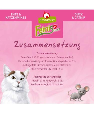 Granatapet Feinisnack Duck & Catnip Treats for Cats - 50g (Pack of 2) | Digestible Grain-Free Sugar-Free Snacks for Playful Cats - Buy Online on SooperMarket.com