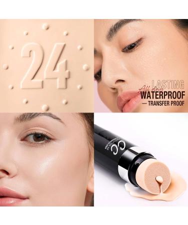 CC Cream Foundation Full Coverage Air Cushion CC Foundation Stick Color Correction Cream Concealer Full Coverage Lightweight Waterproof Natural Glowy Makeup Cover Blemishes & Redness - Buy Online on SooperMarket.com