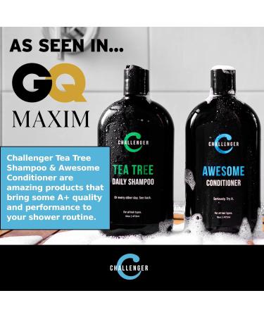 Challenger Tea Tree Shampoo & Peppermint Conditioner Combo | Men s Anti-Itch Shower Products | Argan Oil & Biotin | 16oz Artificial Color Free | 2-Pack for Dry Scalp - Buy Online on SooperMarket.com