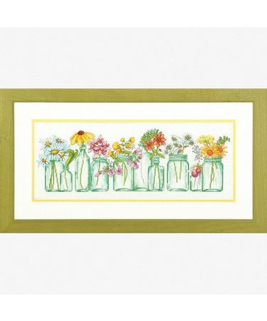 Dimensions Mason Jar Counted Cross Stitch Kit - 14 Count White Aida - 18 x 7 - Buy Online on SooperMarket.com