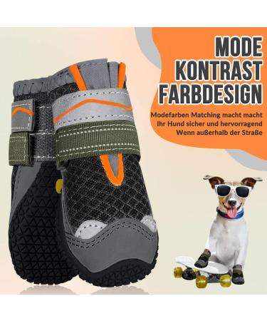 Eyin Dog Shoes - Breathable Non-Slip Paw Protection for Small Medium & Large Dogs - Reflective Velcro Fastener - Outdoor Sports - Size 5 (Width 5.8 cm) - 2 Pieces - Buy Online on SooperMarket.com