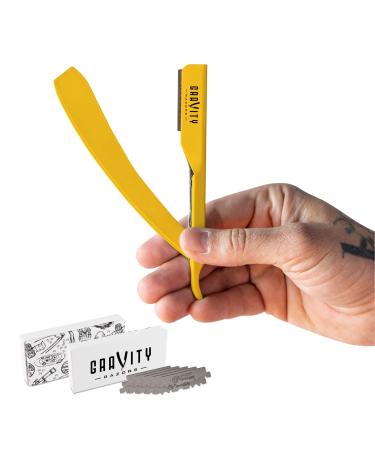 Professional Straight Razor - Ultra Exposed Straight Razor Kit with 10 Gravity Premium Blades, 2mm Exposed ("The OG")