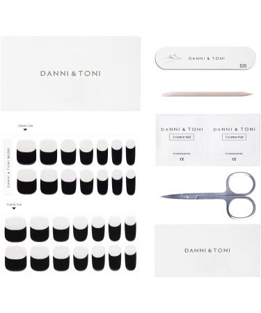 DANNI & TONI Monochrome Gel Nail Wraps - 28 Salon-Quality Stickers for French Manicure - Self-Adhesive & Semi Cured - Buy Online on SooperMarket.com