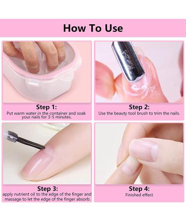 Nail Soaking Bowl Set with Cuticle Remover and Stainless Steel Peeler - 2PC Gel Polish Remover Kit for Manicure and Nail Art - Buy Online on SooperMarket.com