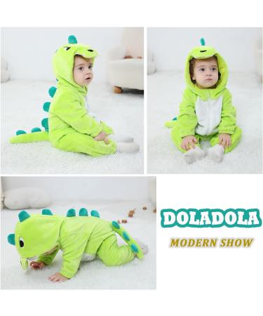Doladola Baby Hooded Dinosaur Romper | 18-24 Months Emerald Green Onesie - Buy Online on SooperMarket.com