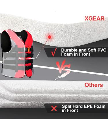 XGEAR Adult USCG Approved Red 4XL Water Sports Life Vest | Premium Quality Life Jacket - Buy Online on SooperMarket.com