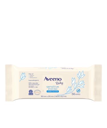 Aveeno Baby Sensitive All Over Wipes, Hypoallergenic & Fragrance-Free, 56 Count (Pack of 6) Aveeno Baby All Over Wipes 336 ct