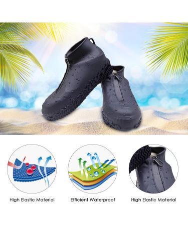 Rehomy Waterproof Shoe Covers | Non-Slip Silicone Rain Overshoes with Zipper | Outdoor Shoe Protector for Kids, Men, Women | Black L (EU 38-42) - Buy Online on SooperMarket.com