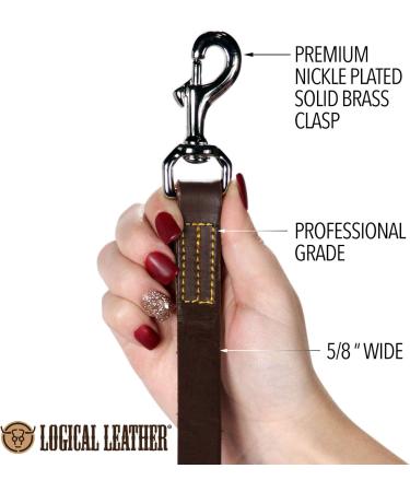 Logical Leather 4 Ft Dog Training Leash - Heavy Full Grain Brown Leather Lead - Buy Online on SooperMarket.com