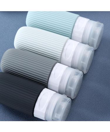 Gemice Silicone Travel Bottles Set - 60ml Leak-Proof Cosmetic Containers (4 Pack) for TSA Approved Travel - BPA-Free & FDA Approved - Gray - Buy Online on SooperMarket.com