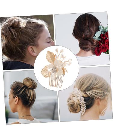 PLAFOPE Gold Leaf Side Comb Metal Hair Comb Hair Side Comb for Women Hair Comb Clip Comb Clips for Hair Leaf Hair Accessories Girl Headpiece Wedding Bride Headpiece Side Comb Headpiece - Buy Online on SooperMarket.com