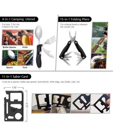 Emergency Survival Kit - 151 Pcs First Aid Gear Outdoor Trauma Bag with Tactical Flashlight, Knife, Pliers, and More for Camping, Earthquake, Adventures - Buy Online on SooperMarket.com