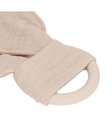 Soft Baby Teething Wooden Ring | Handgrip Training Teether Toys for Babies - Khaki | International Shipping Available - Buy Online on SooperMarket.com