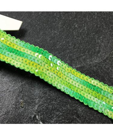 7/8" (23mm) Sequin Ribbon Trim by 2-Yards, YD-TM-971 (Green Multi)