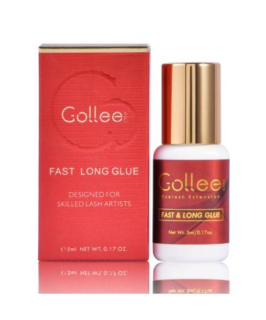 Eyelash Extension Glue Long Retention 8 Weeks /1 Sec Drying Time/(0.17fl.oz / 5ml) Eyelash Glue for Eyelash Extensions Maximum Bonding/Black Lash Adhesive for Professional USE ONLY