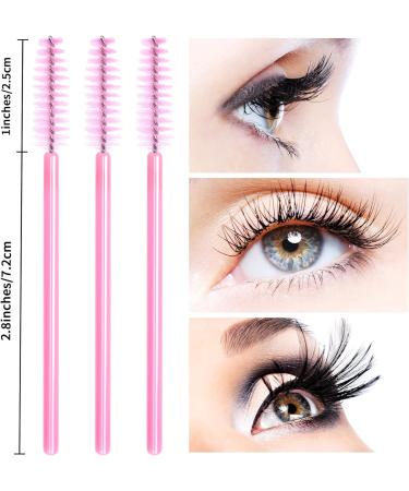 AIBAOBAO 100pcs Pink Crystal Disposable Mascara Wands - Eyelash & Eyebrow Brush Set for Makeup Tools - Buy Online on SooperMarket.com