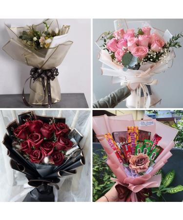 CCINEE 60 Sheets Gold Edge Flower Wrapping Paper Waterproof Fresh Flower Packing Material with Ribbon Florist Bouquet Supplies DIY Craft Gift Packing 10 Colors Golden Edge-60Sheet/10Colors(3PCS Ribbon) - Buy Online on SooperMarket.com