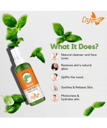 Buy Crysalis Basil Floral Water for Skincare - 3.38 Fl Oz (100ml) | Organic & Refreshing Herbal Hydration - International Shipping Available - Buy Online on SooperMarket.com