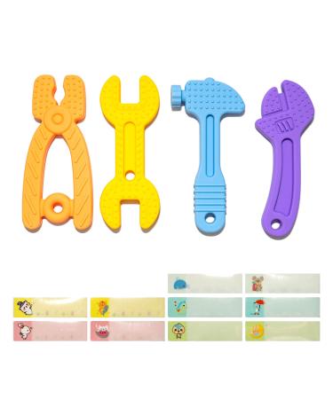 oddava ODDAVA 4 Pack Baby Teething Toys Safety Soft Silicone Turtle Rattle Set for Babies 6-12 Months Silicone Teethers for Toddlers Colorful