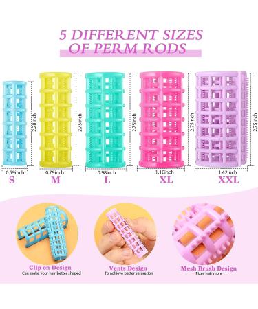 30-Piece Self-Grip Plastic Hair Rollers Set - DIY Hair Curlers for Hairdressing, Salon & Barber Use (5 Sizes) - Buy Online on SooperMarket.com